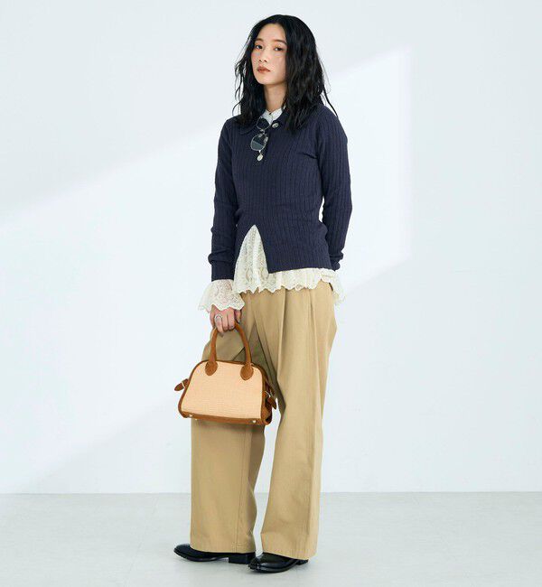 fredy emue「センタースリット衿付きプルオーバー」|ニット・セーター|