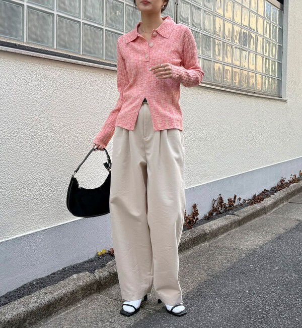 fredy emue「センタースリット衿付きプルオーバー」|ニット・セーター|