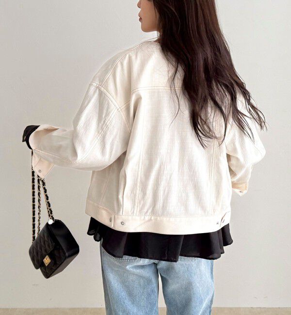 fredy emue「ニュアンスデニムノーカラージャケット」|ノーカラージャケット|