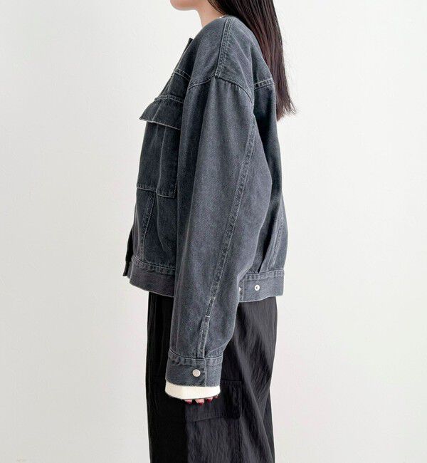 fredy emue「ニュアンスデニムノーカラージャケット」|ノーカラージャケット|