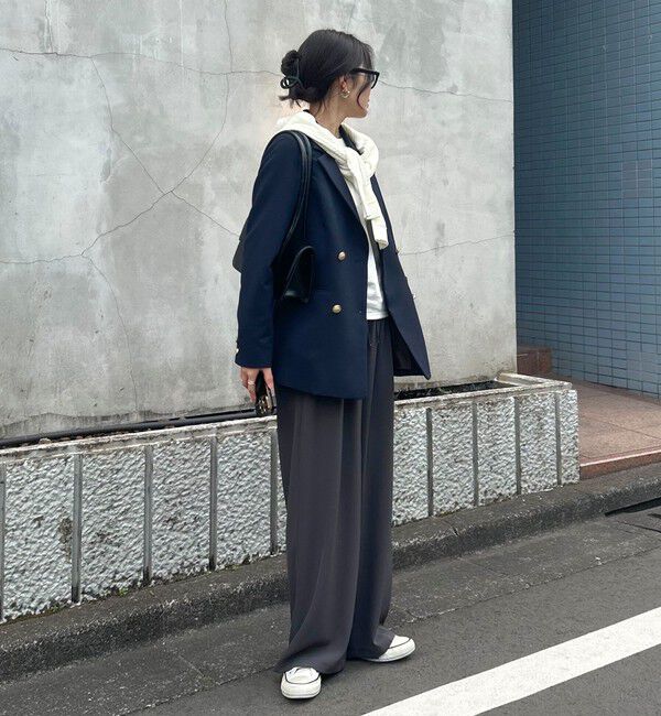 fredy emue「【4サイズ展開/リピーター続出！】とろみツイルストレートイージーパンツ」|チノ|