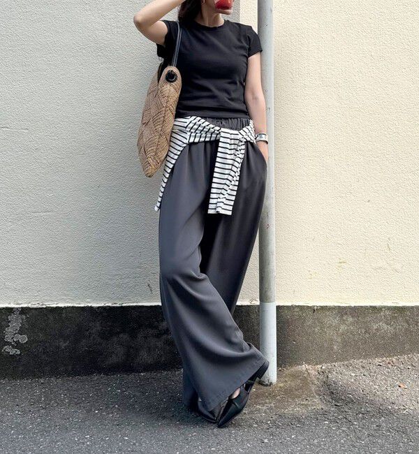 fredy emue「【4サイズ展開/リピーター続出！】とろみツイルストレートイージーパンツ」|チノ|