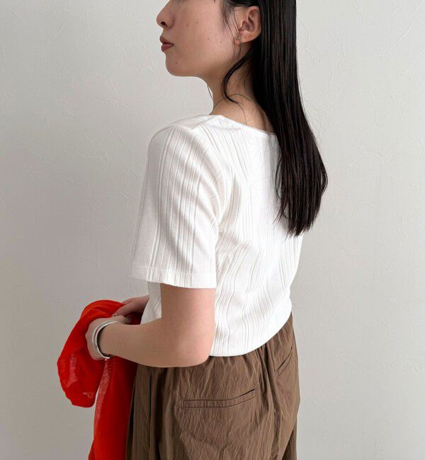 fredy emue「ランダムテレコ5分袖Tシャツ」|Tシャツ・カットソー|