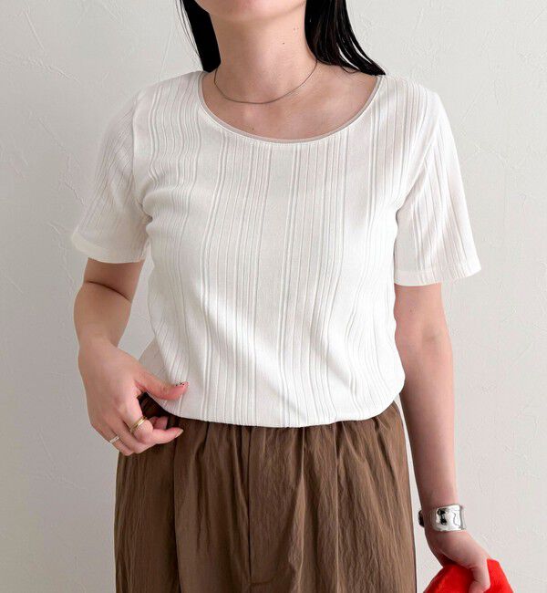 fredy emue「ランダムテレコ5分袖Tシャツ」|Tシャツ・カットソー|