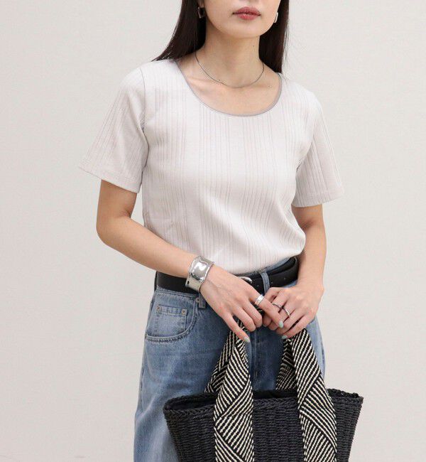 fredy emue「ランダムテレコ5分袖Tシャツ」|Tシャツ・カットソー|