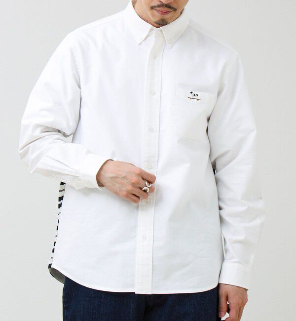 GLOSTER「【フレブル刺繍】ボタンダウン コンビシャツ」|シャツ・ブラウス|