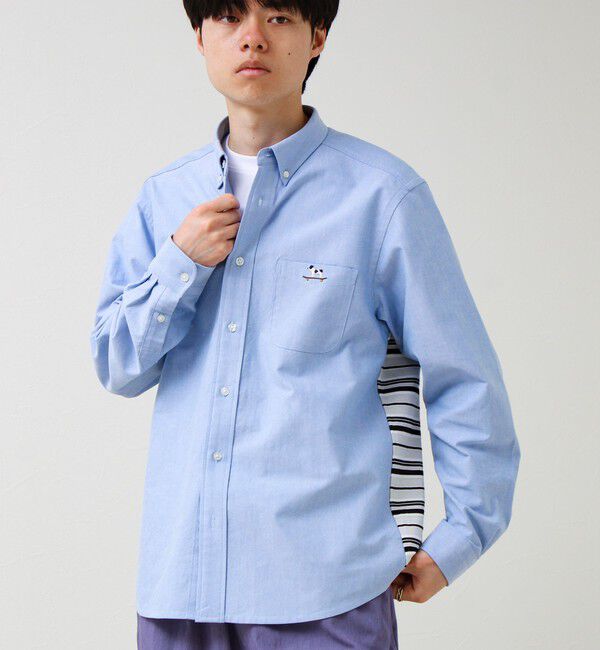 GLOSTER「【フレブル刺繍】ボタンダウン コンビシャツ」|シャツ・ブラウス|