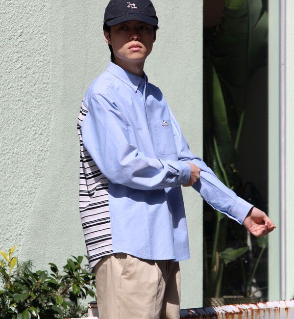 GLOSTER「【フレブル刺繍】ボタンダウン コンビシャツ」|シャツ・ブラウス|