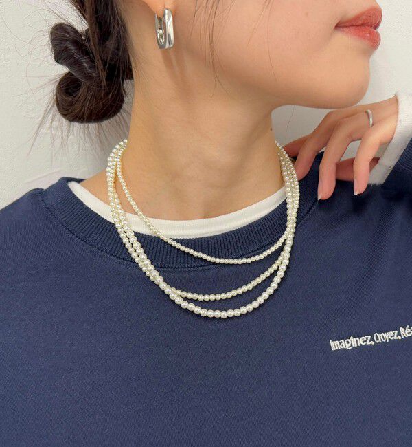 fredy emue「パール3連ショートネックレス」|ネックレス|