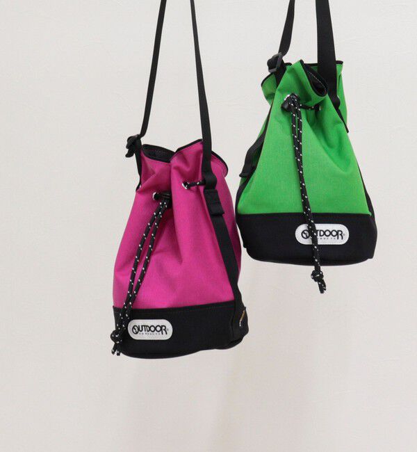 fredy emue「【OUTDOOR PRODUCTS】 バイカラードロスト巾着ショルダー」|ショルダー・メッセンジャー|ピンク