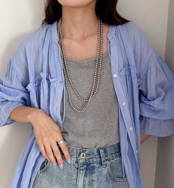 fredy emue「パール/メタルマルチロングネックレス」|ネックレス|シルバー