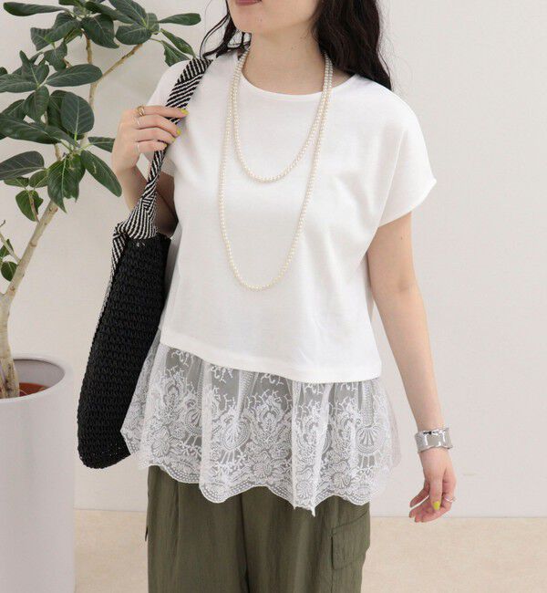 fredy emue「レースドッキングフレンチプルオーバー」|Tシャツ・カットソー|