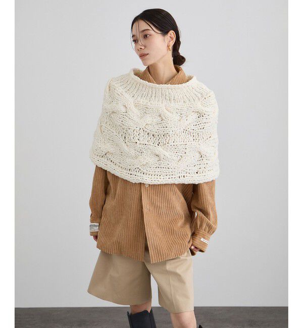 SALON adam et rope'「【IRONING（アイロニング）】cable cape ケーブルケープ」|マフラー|