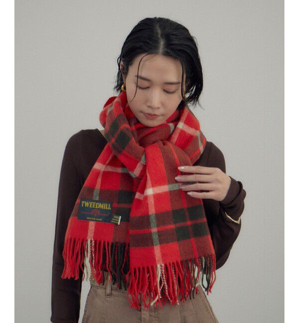 SALON adam et rope'「【TWEEDMILL（ツイードミル）】Knee Rug（大判ストール）」|マフラー|レッド系(61)