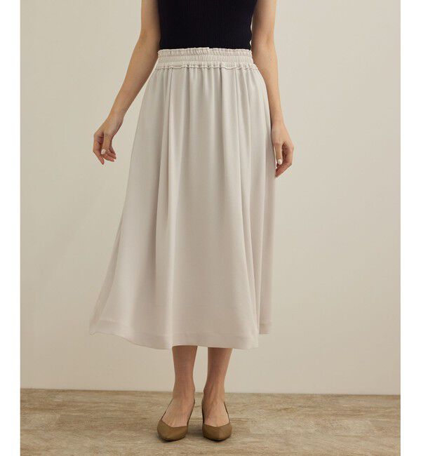 ROPE「 【洗える】タックフレアースカート/セットアップ対応」|スカート|