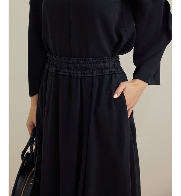 ROPE「 【洗える】タックフレアースカート/セットアップ対応」|スカート|