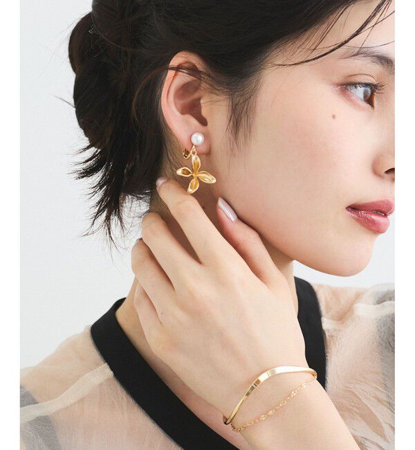 VIS「ゆれフラワーイヤリング」|イヤリング|ゴールド