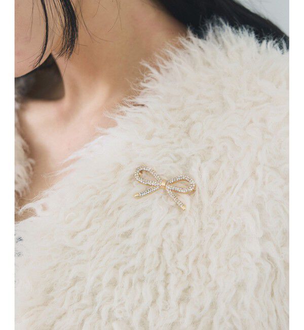 VIS「リボンビジューブローチ」|ブローチ・コサージュ|