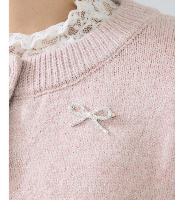 VIS「リボンビジューブローチ」|ブローチ・コサージュ|シルバー(93)