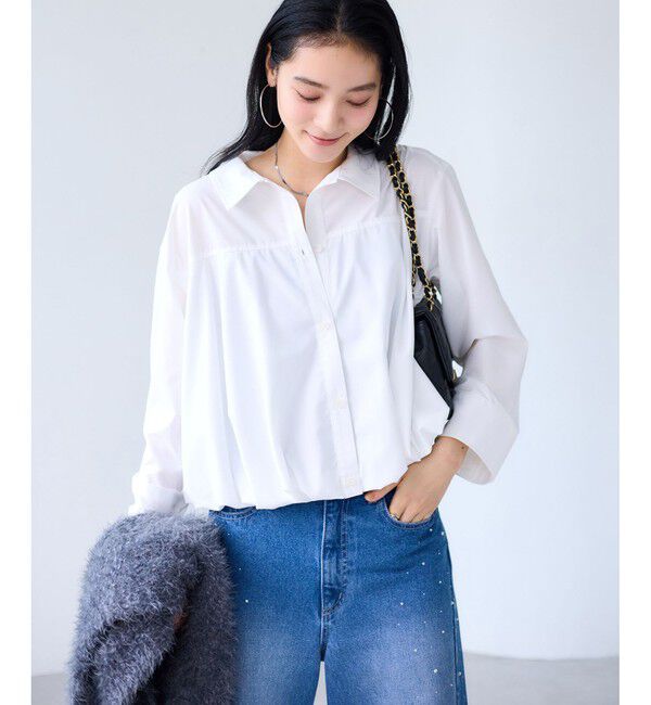 VIS「【WEB限定】バルーンペプラムブラウス」|シャツ・ブラウス|