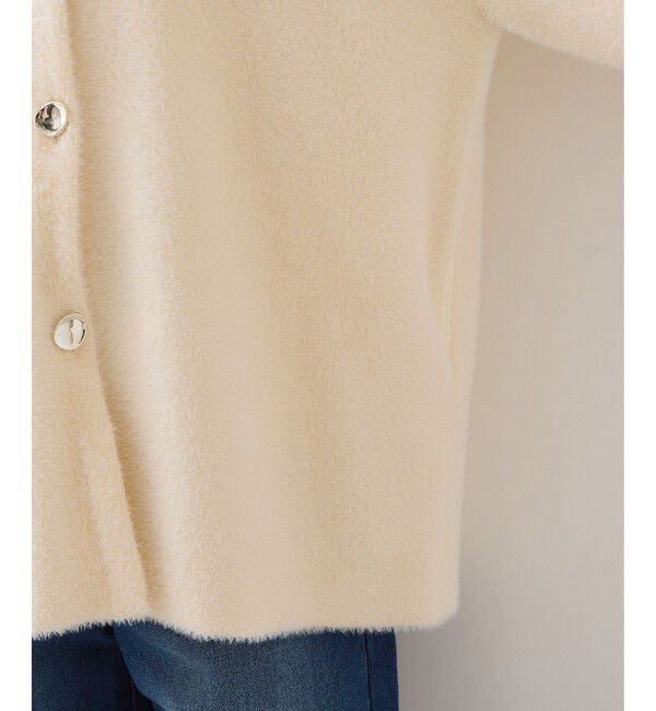 VIS「接結メタルボタンミニフェザーニットコート」|ノーカラージャケット|