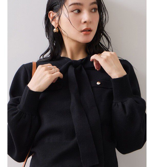 VIS「ニットリボン付きプルオーバー」|ニット・セーター|