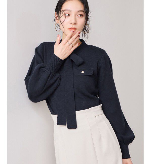 VIS「ニットリボン付きプルオーバー」|ニット・セーター|