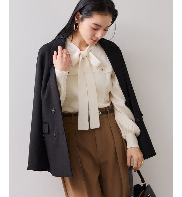 VIS「ニットリボン付きプルオーバー」|ニット・セーター|