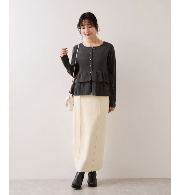 VIS「ティアードペプラムニットカーディガン」|カーディガン|