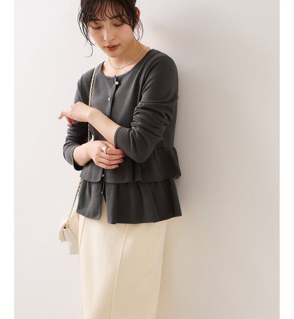 VIS「ティアードペプラムニットカーディガン」|カーディガン|