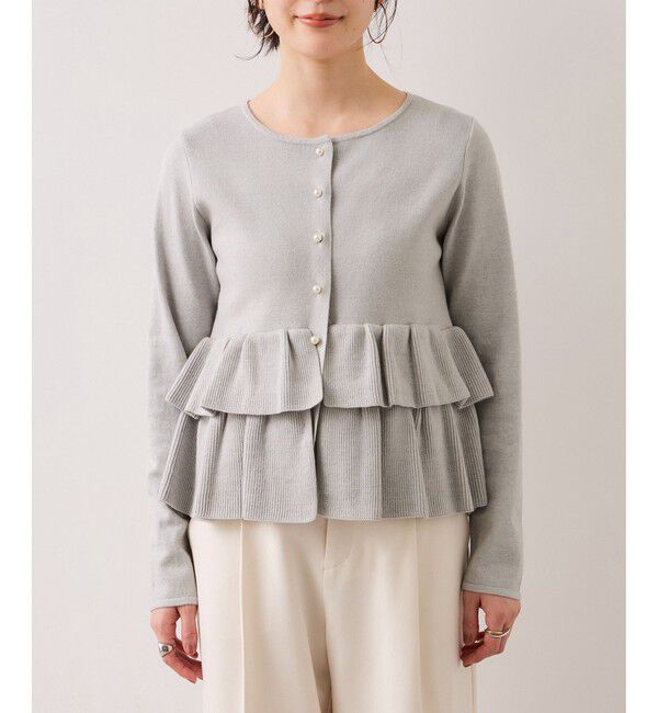 VIS「ティアードペプラムニットカーディガン」|カーディガン|
