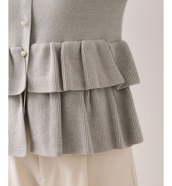 VIS「ティアードペプラムニットカーディガン」|カーディガン|