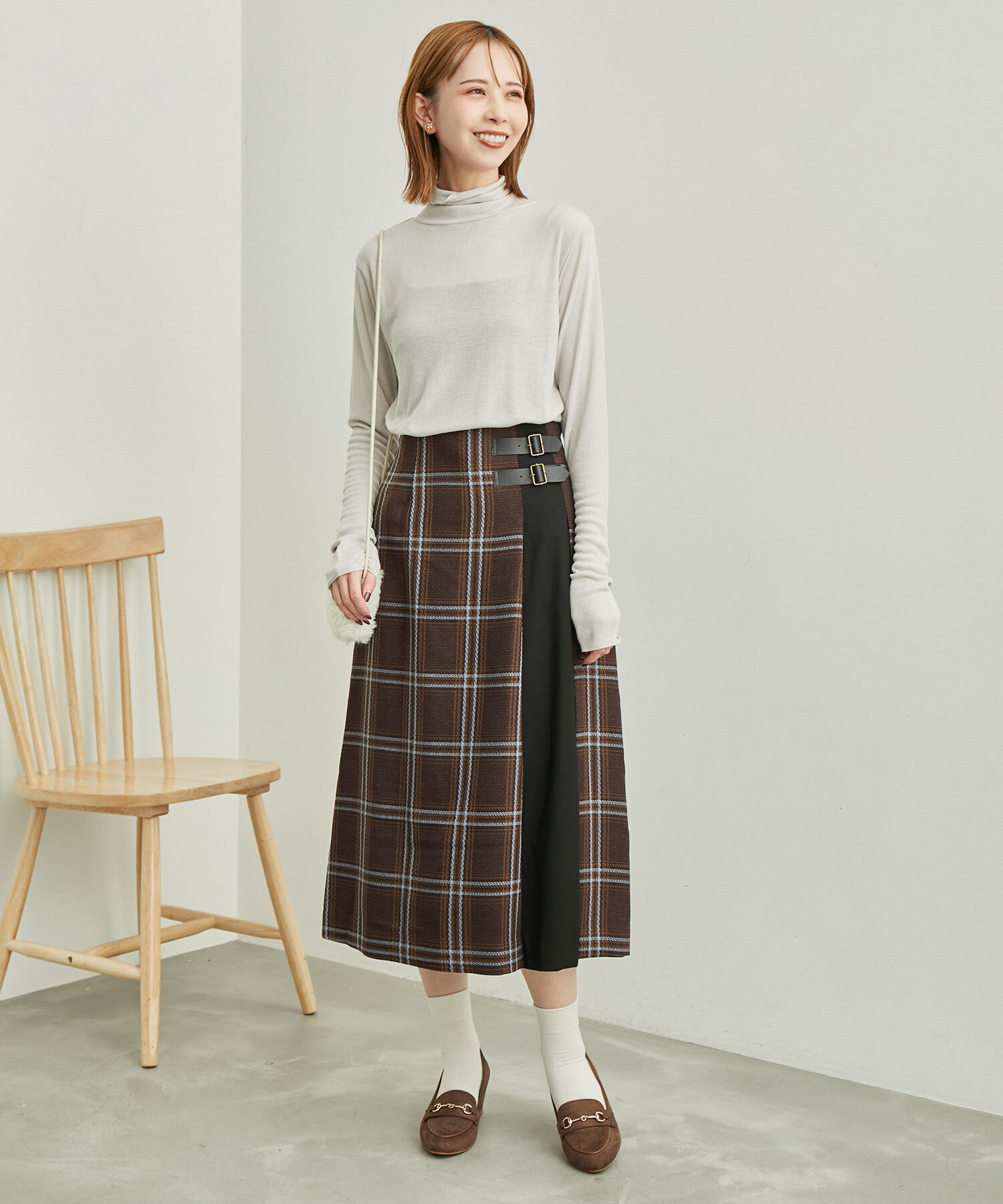 Rope&rsquo;Picnic「チェックコンビキルトスカート」|スカート|