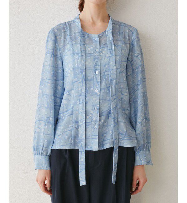 Rope&rsquo;Picnic「【YOKU MOKU/ヨックモック&times;ROPE' PICNIC】リボンブラウス」|シャツ・ブラウス|