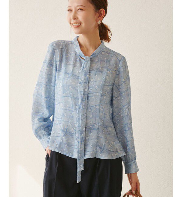 Rope&rsquo;Picnic「【YOKU MOKU/ヨックモック&times;ROPE' PICNIC】リボンブラウス」|シャツ・ブラウス|