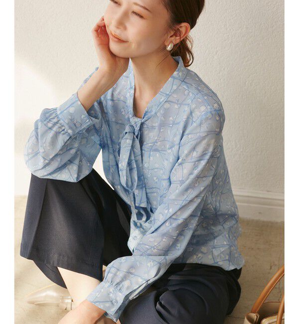 Rope&rsquo;Picnic「【YOKU MOKU/ヨックモック&times;ROPE' PICNIC】リボンブラウス」|シャツ・ブラウス|