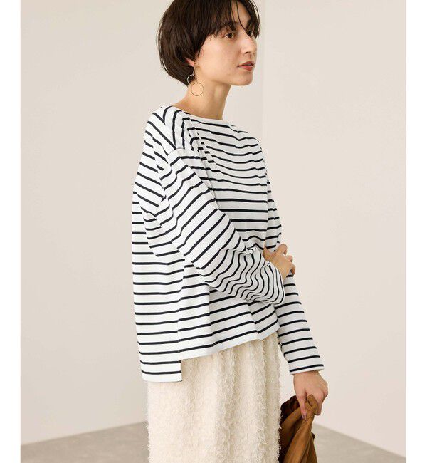 Rope&rsquo;Picnic「ボックスシルエットボーダーカットソー」|Tシャツ・カットソー|ブラック系(02)