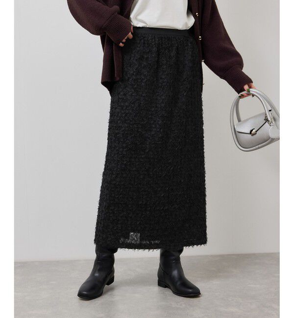 Rope&rsquo;Picnic「チュールフリルアイラインスカート」|スカート|ブラック(01)