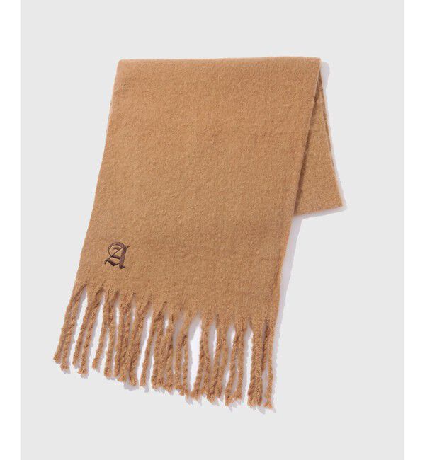 ADAM ET ROPE'「【WEB限定】ボリュームフリンジ ストール / マフラー / ユニセックス」|ストール|キャメル(25)