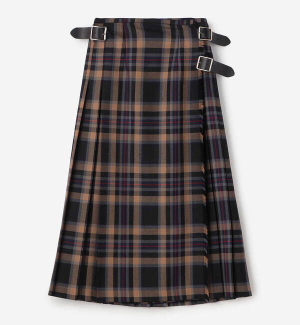 ONEIL OF DUBLIN「O'NEIL OF DUBLIN | ウーステッドウール ミドルキルトスカート WOMEN」|スカート|BEIGE系1