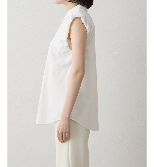 THE PAUSE「【THE PAUSE】袖ギャザーノースリーブシャツ」|シャツ・ブラウス|