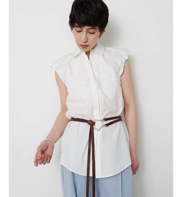 THE PAUSE「【THE PAUSE】袖ギャザーノースリーブシャツ」|シャツ・ブラウス|
