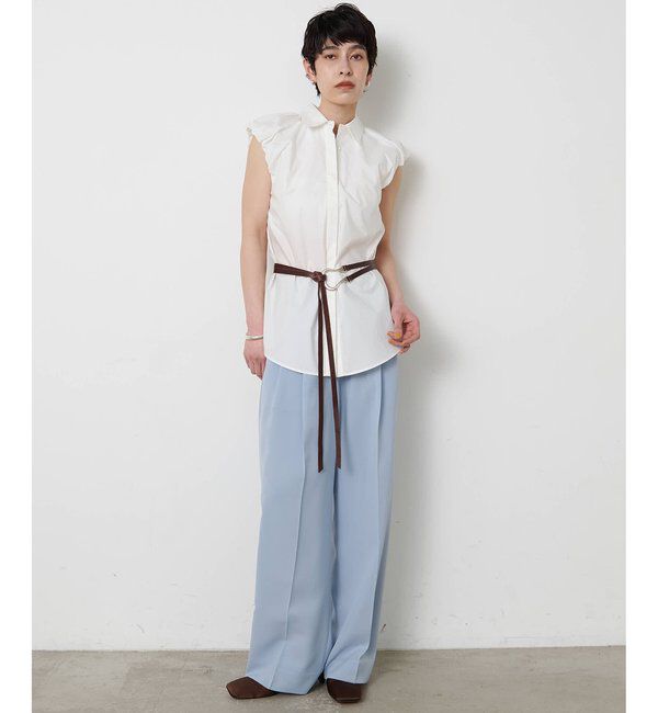 THE PAUSE「【THE PAUSE】袖ギャザーノースリーブシャツ」|シャツ・ブラウス|