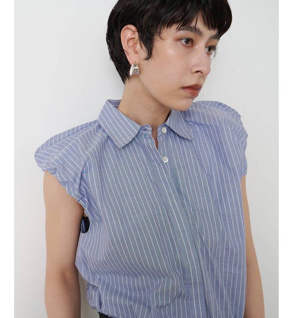 THE PAUSE「【THE PAUSE】袖ギャザーノースリーブシャツ」|シャツ・ブラウス|