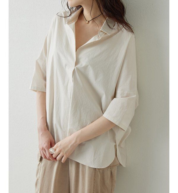 Drawing Numbers「【Drawing Numbers】スキッパーシャツ」|シャツ・ブラウス|ベージュ