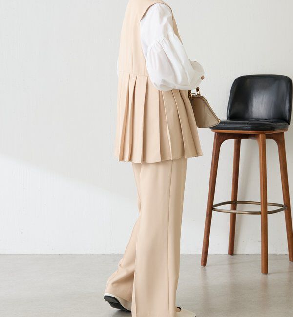  「【２サイズ展開】ツイルフレアパンツ/セットアップ/セレモニー」|チノ|