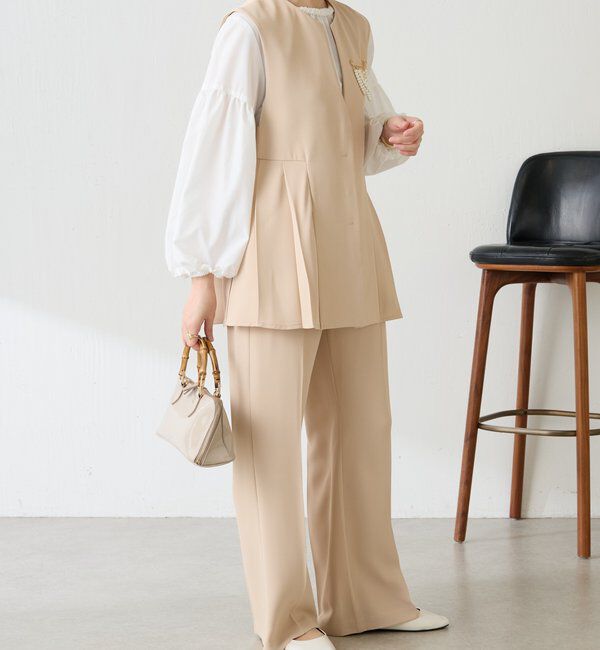  「【２サイズ展開】ツイルフレアパンツ/セットアップ/セレモニー」|チノ|