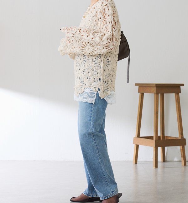  「フラワー柄クロシェニット」|ニット・セーター|