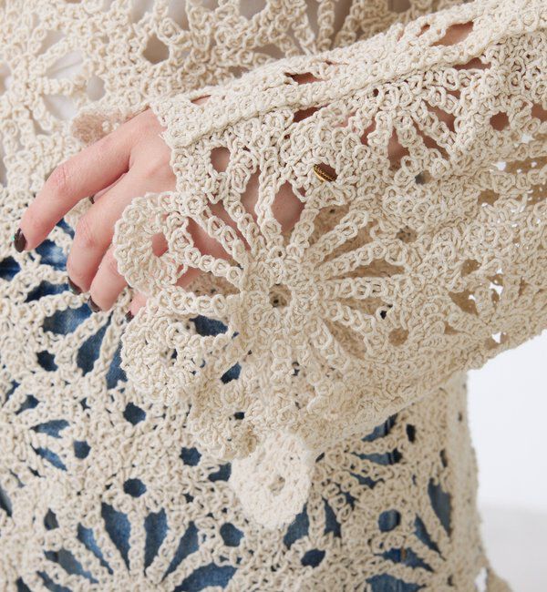  「フラワー柄クロシェニット」|ニット・セーター|