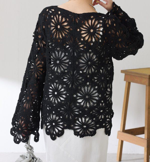  「フラワー柄クロシェニット」|ニット・セーター|